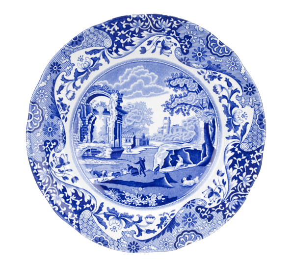 Blue Italian tallerken flat 23 cm fra Spode