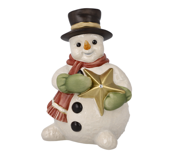 Snømann Sparkling Winter Night med Swarovski®-krystall 11 cm fra Goebel