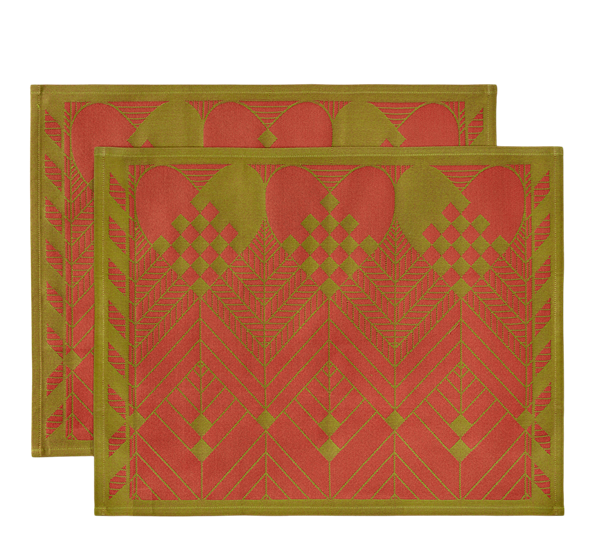 Christmas spisebrikke 2-pk 50x38 cm Archive Red fra Georg Jensen Damask