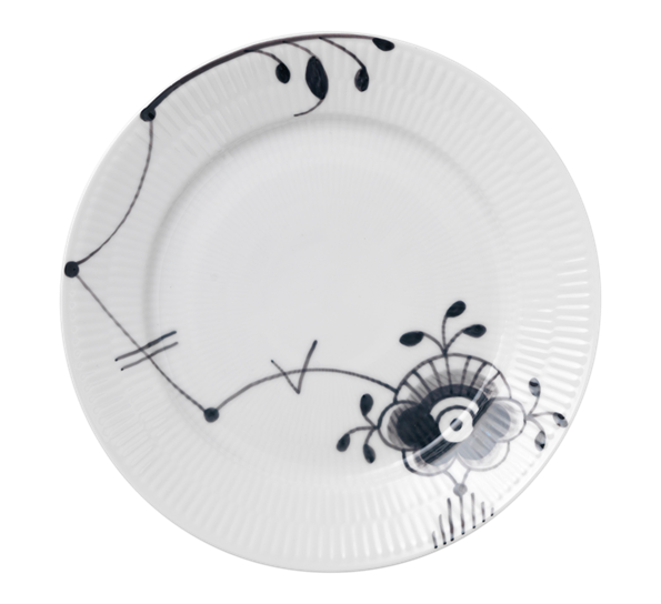 Sort Mega Riflet asjett 22 cm dekor 6 fra Royal Copenhagen