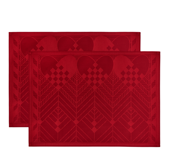 Christmas spisebrikke 2-pk 50x38 cm dyp rød fra Georg Jensen Damask