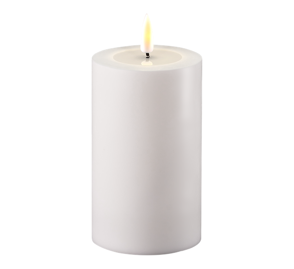 Real Flame utendørs LED-kubbelys 12,5x7,5 cm hvit fra Deluxehomeart