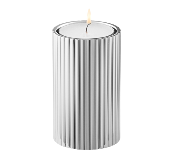 Bernadotte lysestake stål S h8 cm fra Georg Jensen
