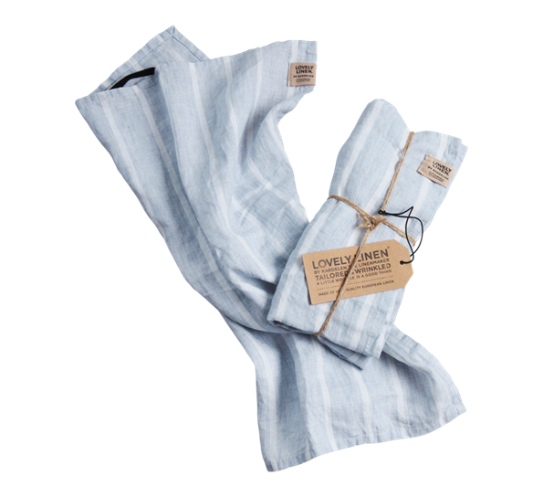 Misty servietter 45x45 cm 4 pk stripe sky fra Lovely Linen