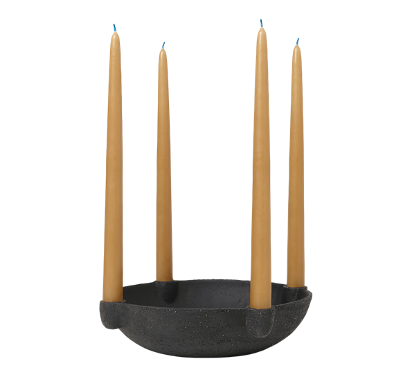 Bowl lysestake 27 cm mørk grå fra Ferm Living