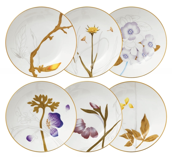 Flora tallerken dyp 6 Stk fra Royal Copenhagen