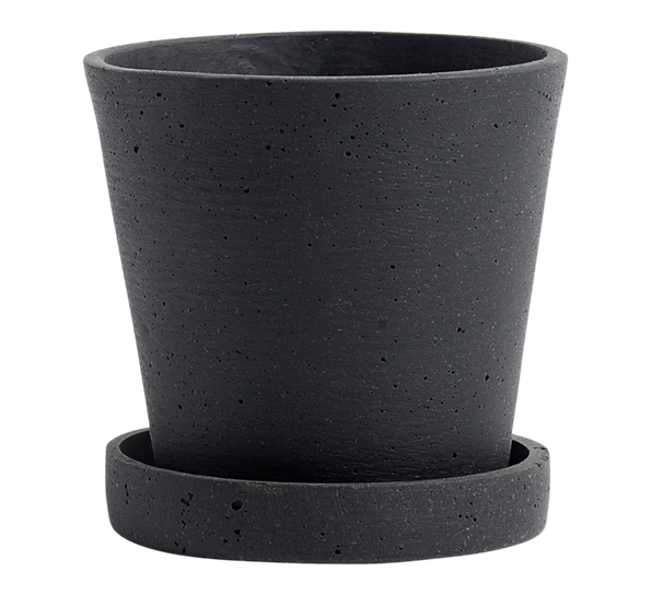 Flowerpot potteskjuler med fat S sort fra HAY