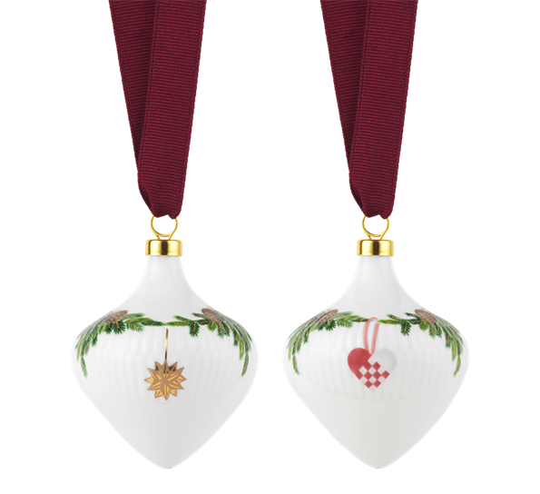 Stjerneriflet Jul ornament 8,5 cm 2 stk fra Royal Copenhagen