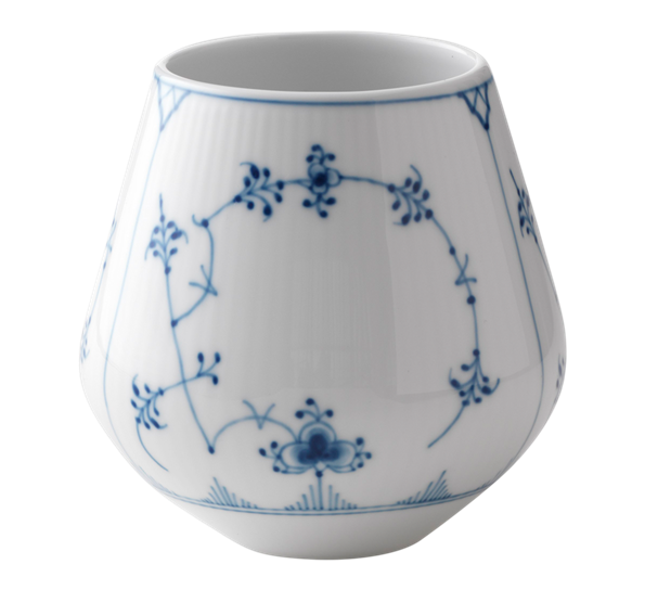 Musselmalt Riflet vase 12 cm fra Royal Copenhagen