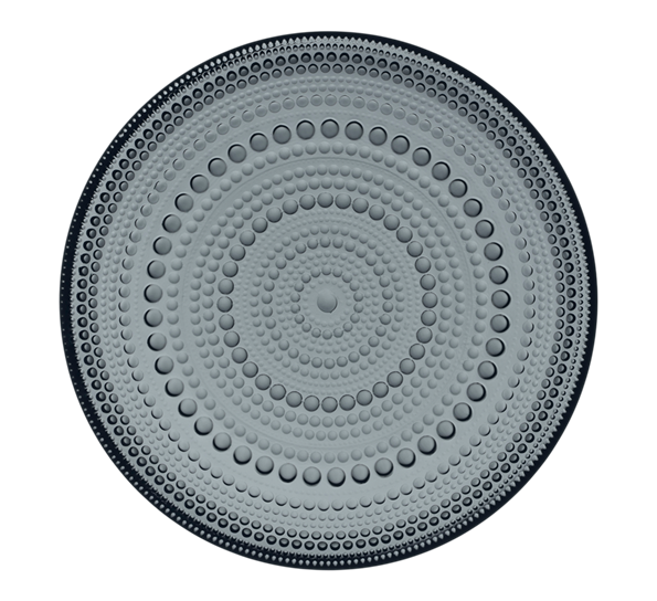 Kastehelmi mørk grå glassasjett 17 cm fra Iittala