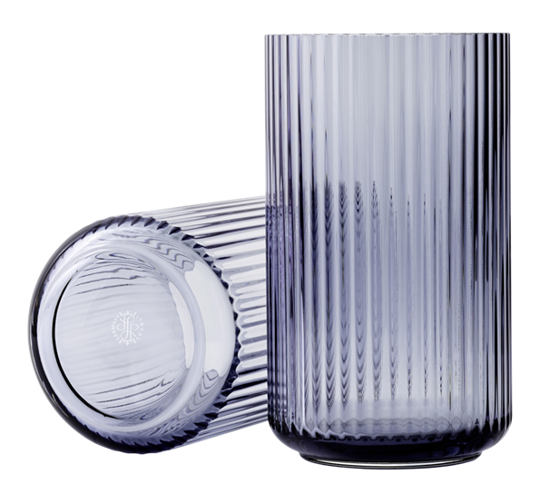 Lyngbyvase glass 25 cm blå fra Lyngby Porcelæn
