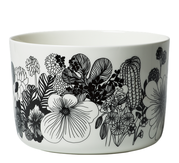 Oiva Siirtolapuutarha serveringsskål 3,4 l hvit sort fra Marimekko