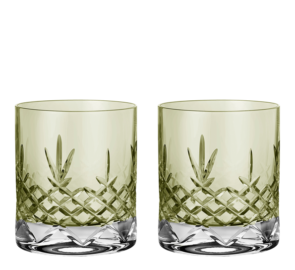 Crispy Emerald Lowball glass 38 cl 2-pk fra Frederik Bagger