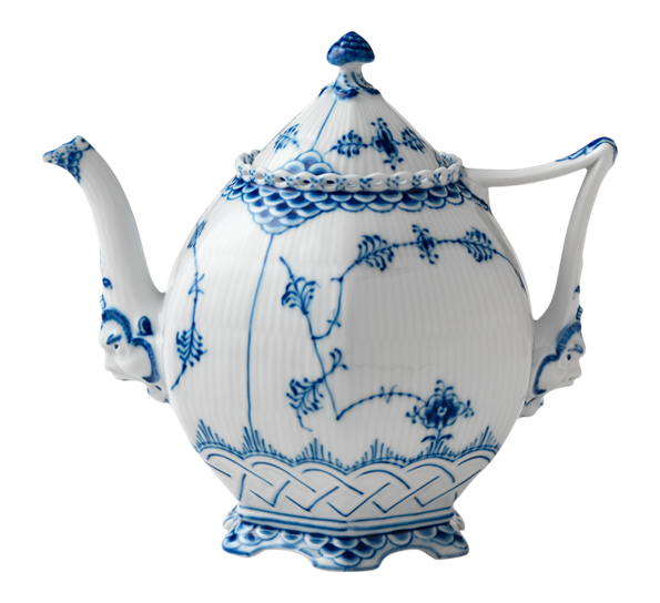 Musselmalt Helblonde tekanne med lokk 1 liter fra Royal Copenhagen