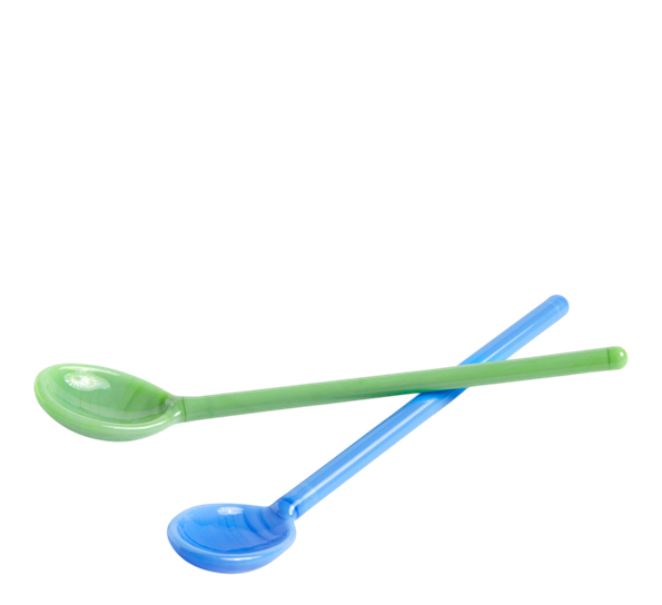 Glasskjeer Mono 2-pk blå og grønne fra HAY