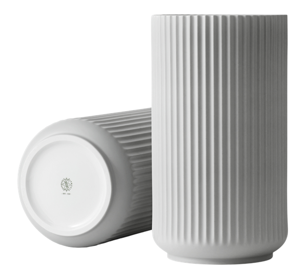 Lyngbyvase 25 cm lys grå fra Lyngby Porcelæn
