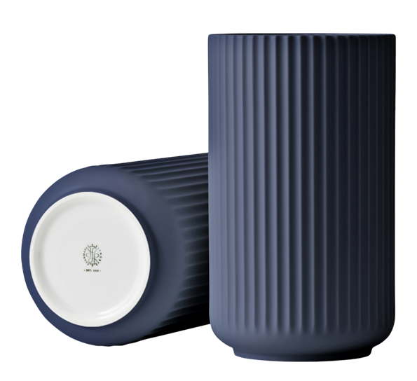 Lyngbyvase glass 25 cm midnattsblå fra Lyngby Porcelæn
