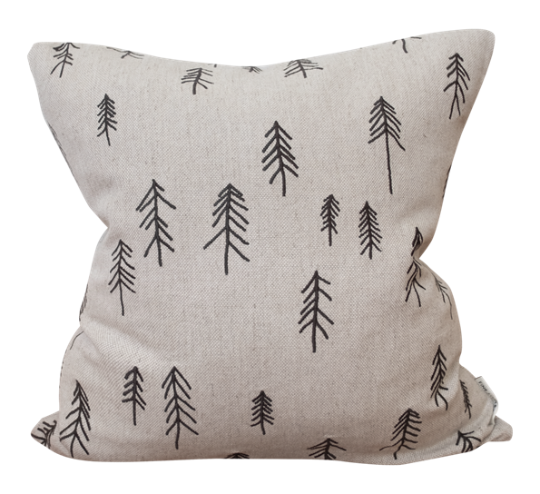 Tall brodert putetrekk 48x48 cm brunt fra Fine Little Day