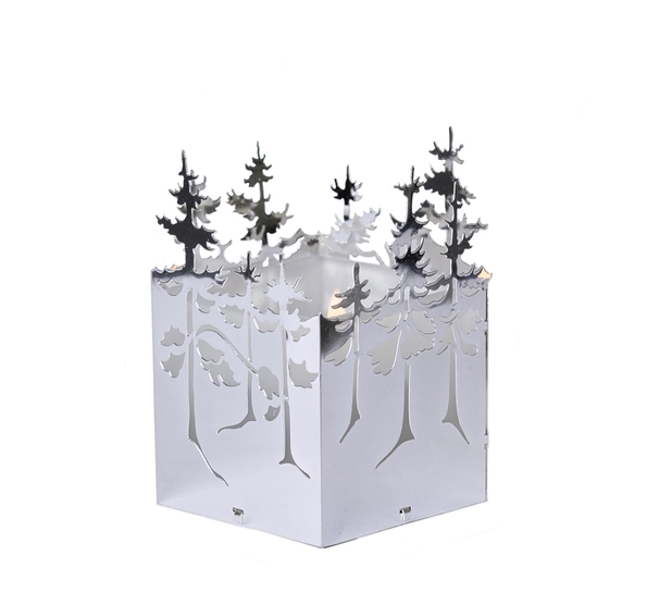 Vinterskog telysholder sølv fra Jette Frölich