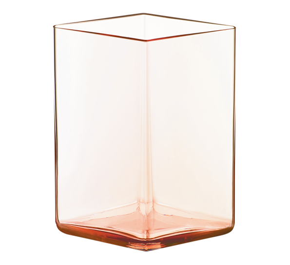 Ruutu vase lakserosa 14 cm fra Iittala