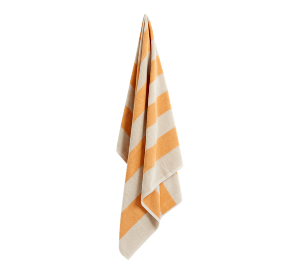 Frottè stripe badehåndkle 100x150 cm varmgul fra HAY