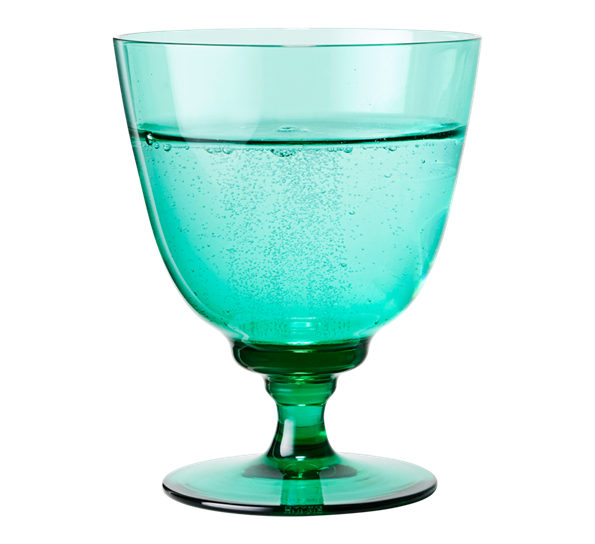 Flow vannglass med stett 35 cl emerald green fra Holmegaard