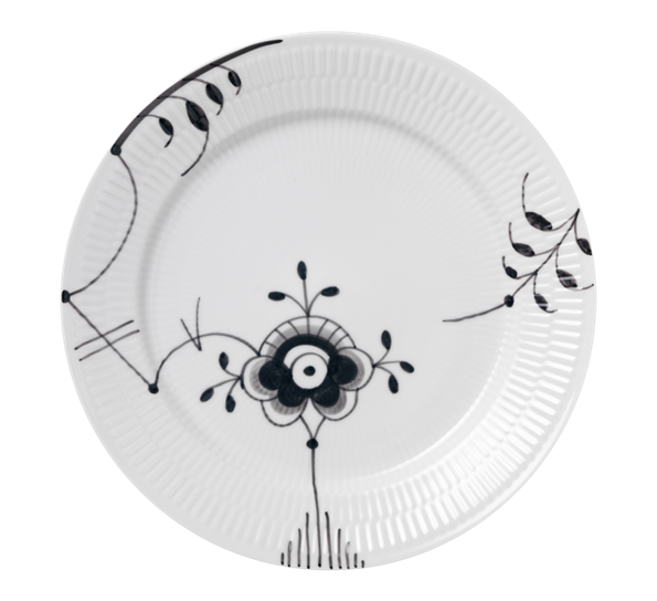 Sort Mega Riflet tallerken flat 27 cm dekor 6 fra Royal Copenhagen