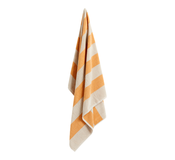 Frottè stripe gjestehåndkle 50x100 cm varmgul fra HAY