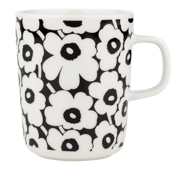 Oiva pikku unikko 60th krus 2,5dl sort hvit fra Marimekko