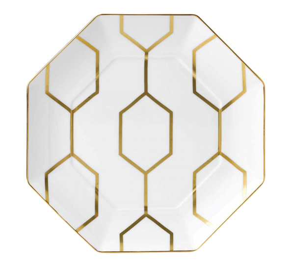 Gio Gold accent asjett 23 cm hvit fra Wedgwood