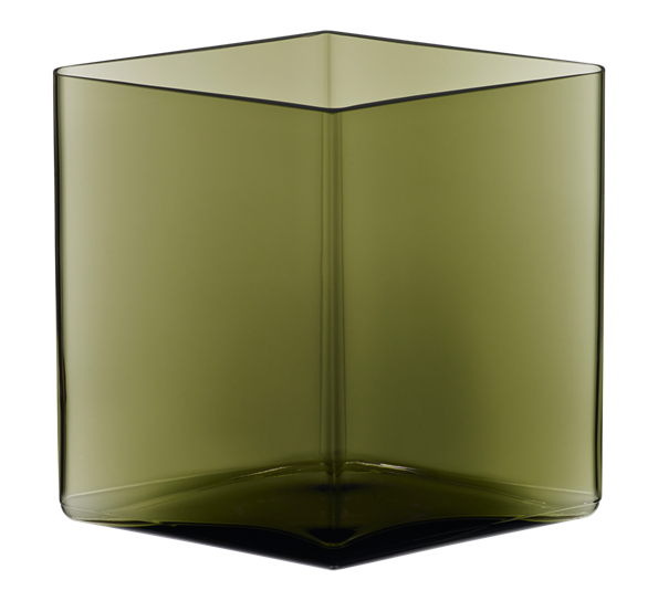 Ruutu vase 18 cm mosegrønn fra Iittala