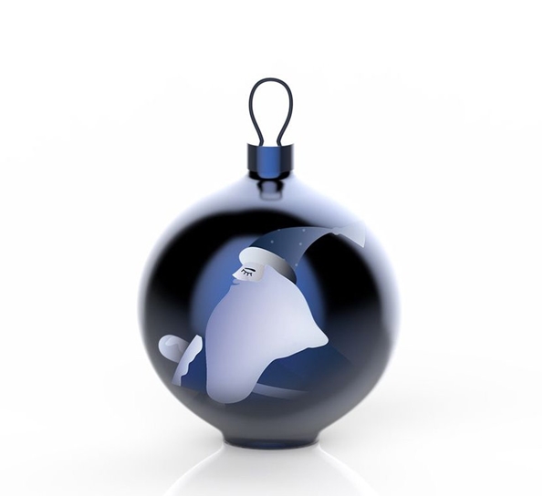 Blue christmas babbo natale julekule fra Alessi