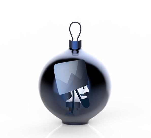 Blue christmas soldato julekule fra Alessi