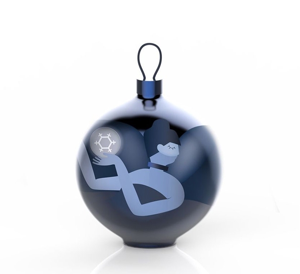 Blue christmas balerina julekule fra Alessi