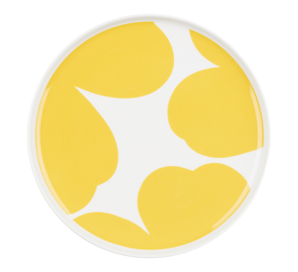 Oiva Iso unikko asjett 20 cm gul fra Marimekko