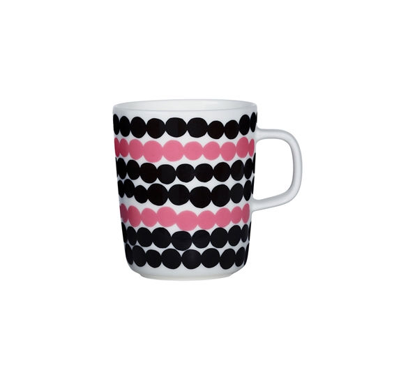 Siirtolapuutarha skål 2,5 dl hvit sort rosa fra Marimekko