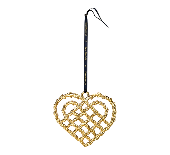 Karen Blixen julehjerte stort forgylt fra Rosendahl