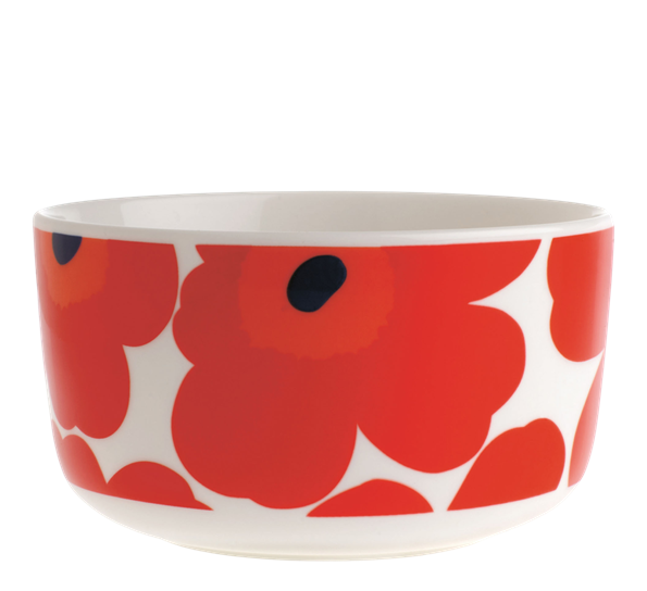 Unikko skål 5 dl hvit rød fra Marimekko