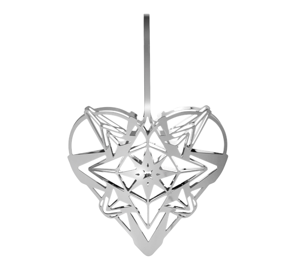 Karen Blixen hjerteoppheng forsølvet fra Rosendahl