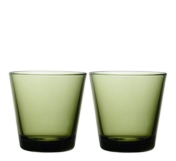 Kartio vannglass 21 cl 2-pk mosegrønn fra Iittala