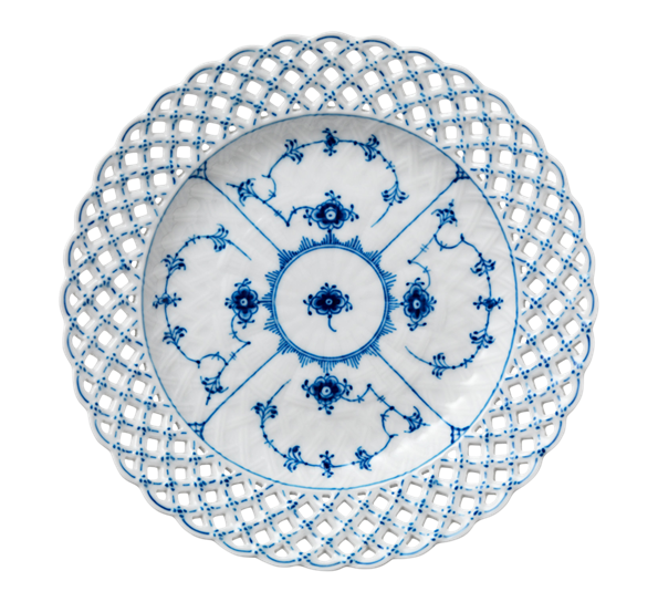 Musselmalt Helblonde tallerken 25 cm gjennomskåret kant fra Royal Copenhagen
