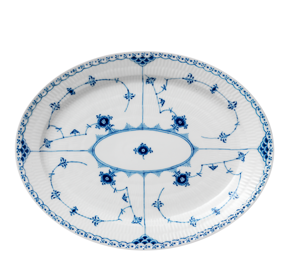 Musselmalt Halvblonde fat ovalt 36,5 cm fra Royal Copenhagen