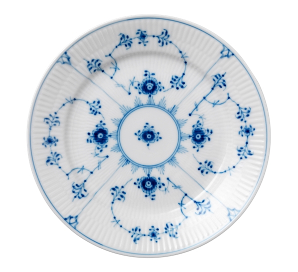 Musselmalt Riflet dessertasjett 19 cm fra Royal Copenhagen