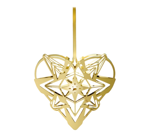 Karen Blixen hjerteoppheng forgylt fra Rosendahl