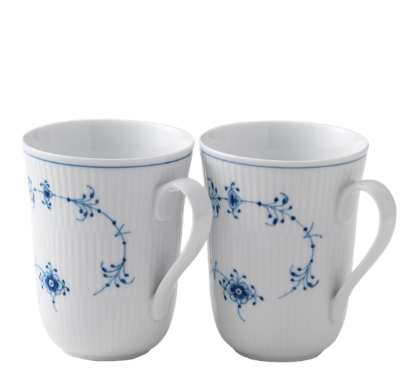 Musselmalt Riflet krus 2-pk 33cl fra Royal Copenhagen