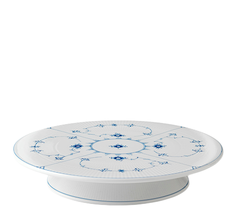 Musselmalt Riflet kakefat på fot 32 cm fra Royal Copenhagen