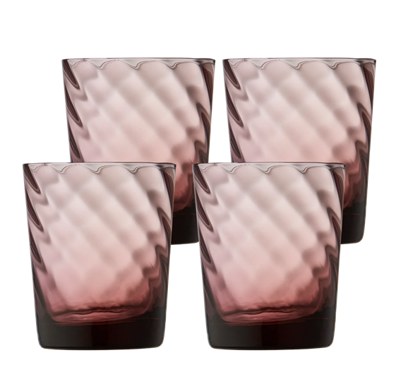 Vienna vannglass 30 cl 4-pk rosa fra Lyngby Glas