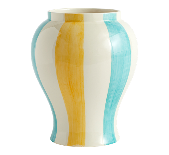 Sobremesa Stripe vase h25 cm grønn gul fra HAY