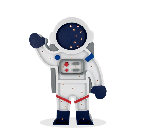 Barnelampe Astronaut h38 cm hvit fra Lumimi