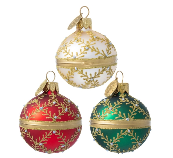 Julekuler diamant 5 cm 3-pk fra Brink Nordic